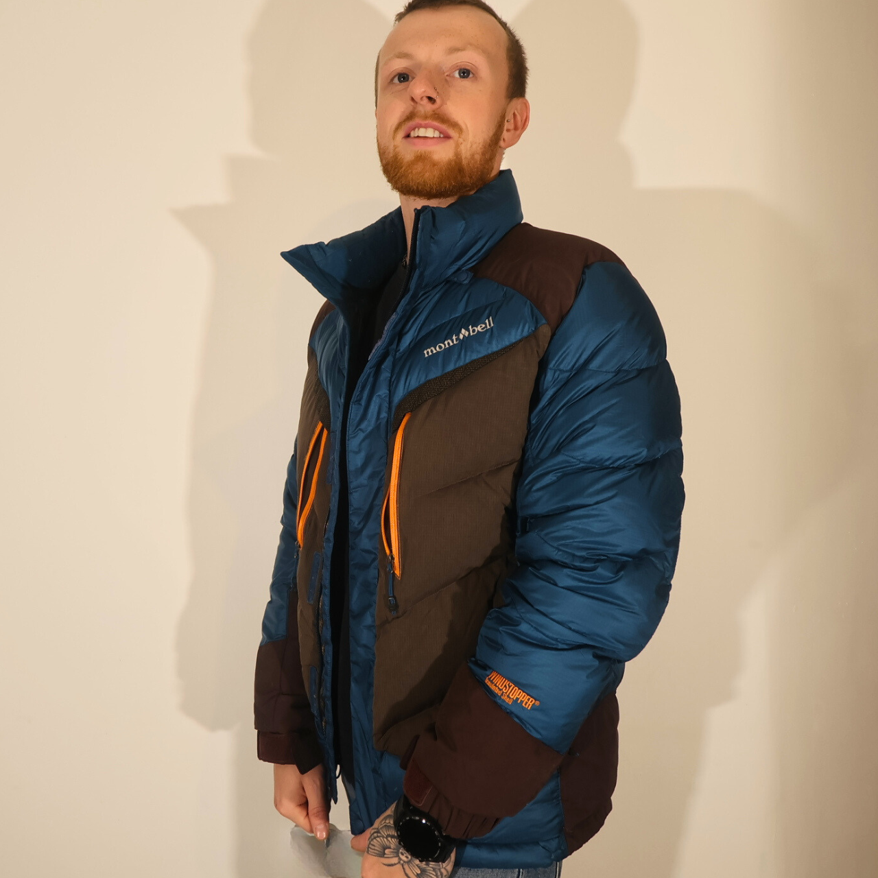 Men’s Blue & Brown MontBell puffer Coat (L)