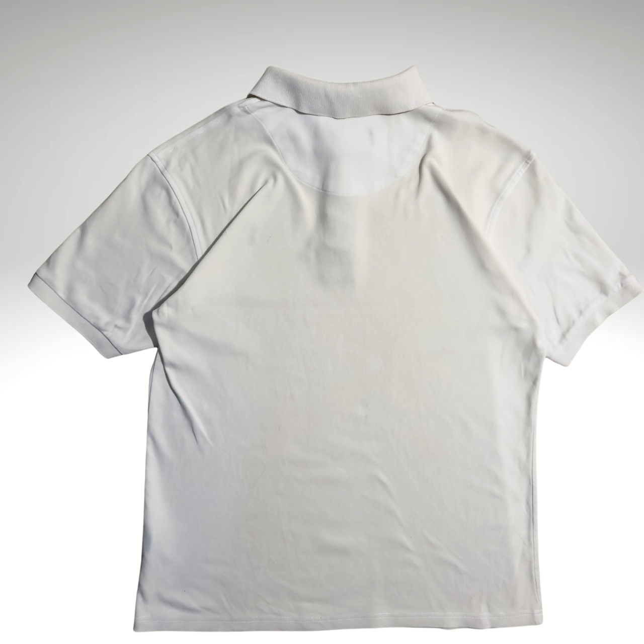 Men’s White With Blue Checkered Detailing Ralph Lauren Polo shirt (XL)